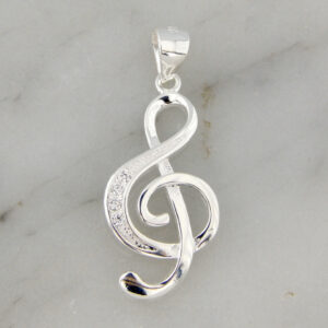 Dije Plata Clave de Sol Cubic Micropavé