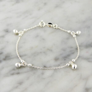 Pulsera Plata Bolitas Colgantes