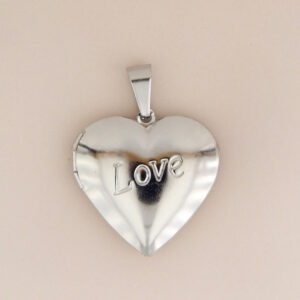 Dije Acero Grabado Love Corazón Relicario