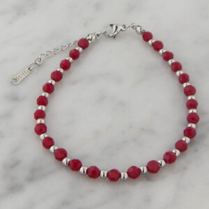 Pulsera Acero y Simil Cristal SWA (Varios Colores)