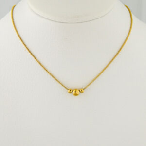 Collar Acero Dorado Bolitas