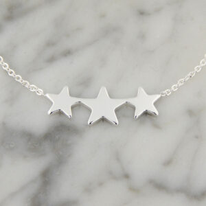 Collar Acero Blanco Estrellas