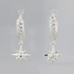 Aros Plata Cubic  Dije Estrella Belén Micropavé