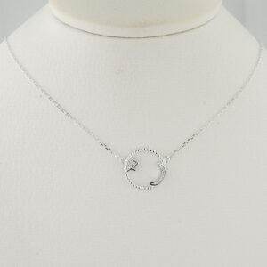 Collar Plata Luna Estrella Cubic Micropavé