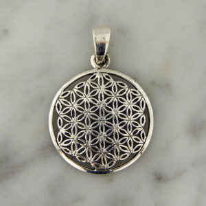 Dije Plata Flor de la Vida 22 mm