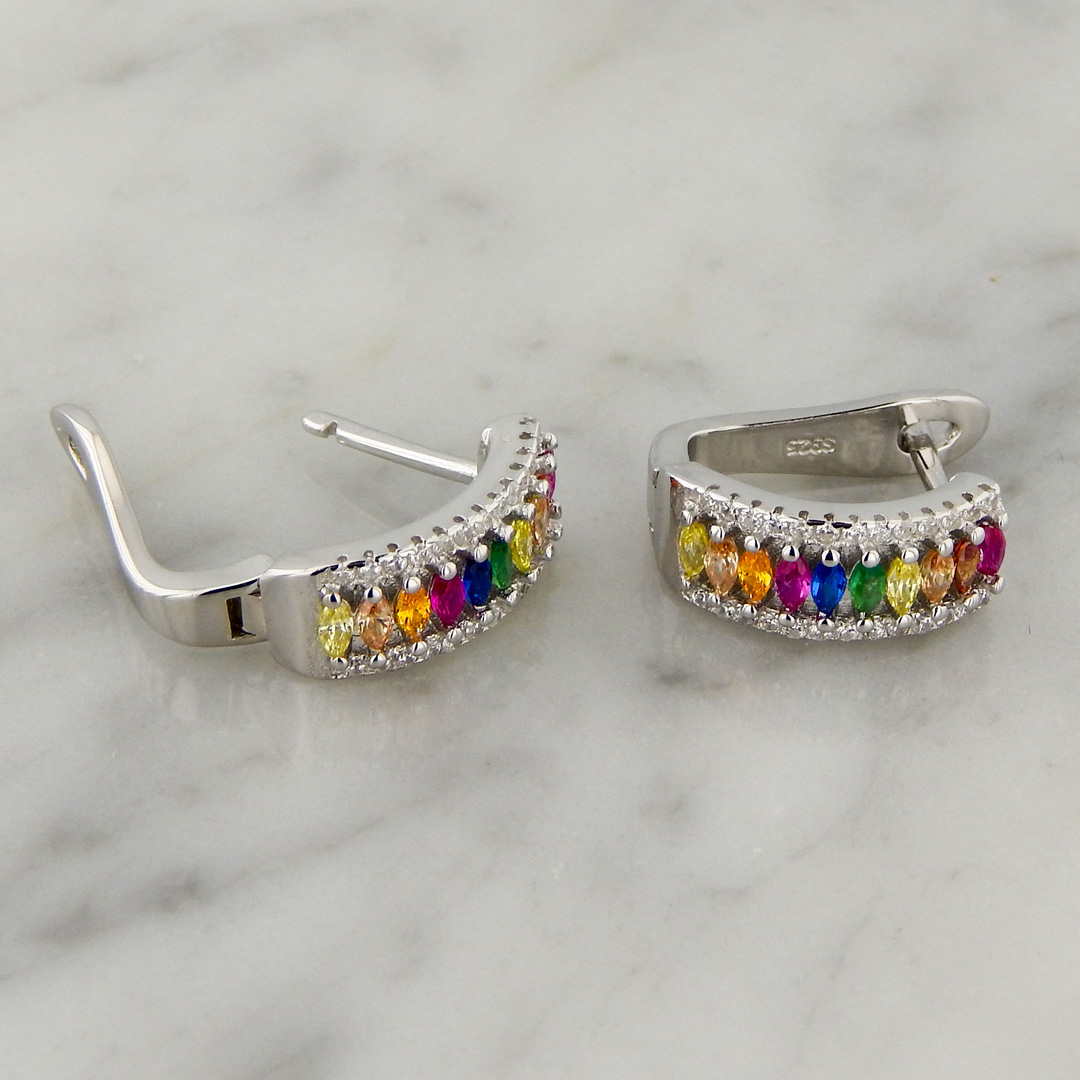 Aros Plata Cubic Arcoiris - Imagen 3
