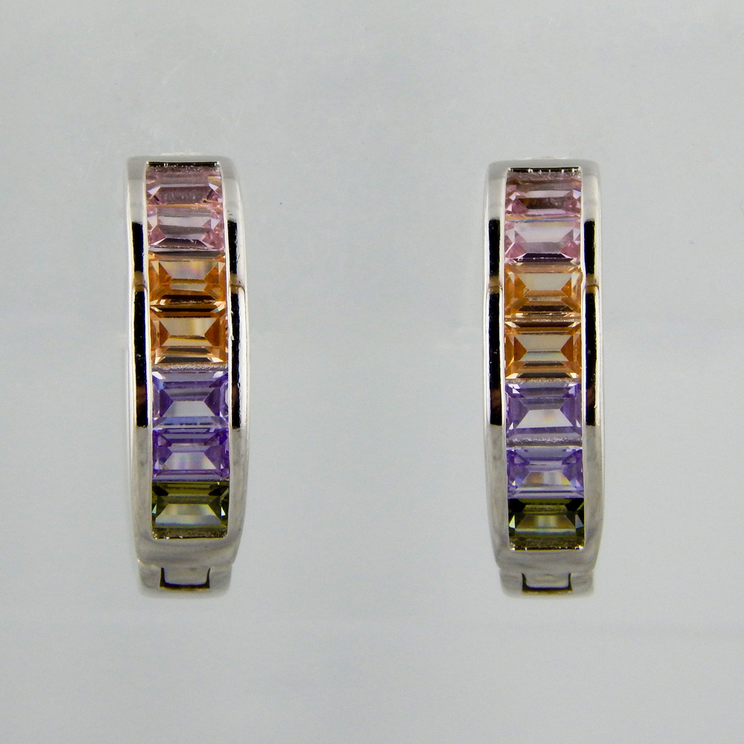 Aros Plata Cubic Colores - Imagen 4