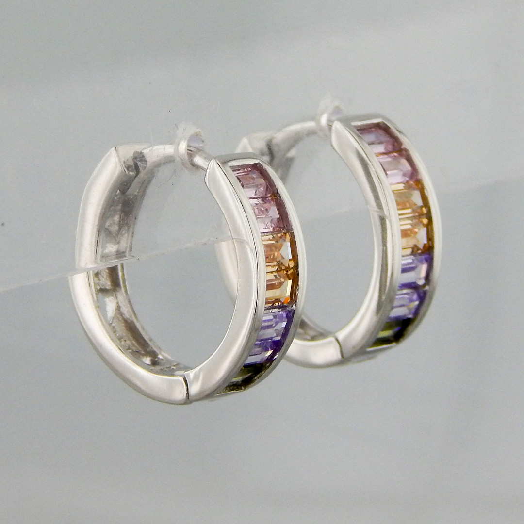 Aros Plata Cubic Colores