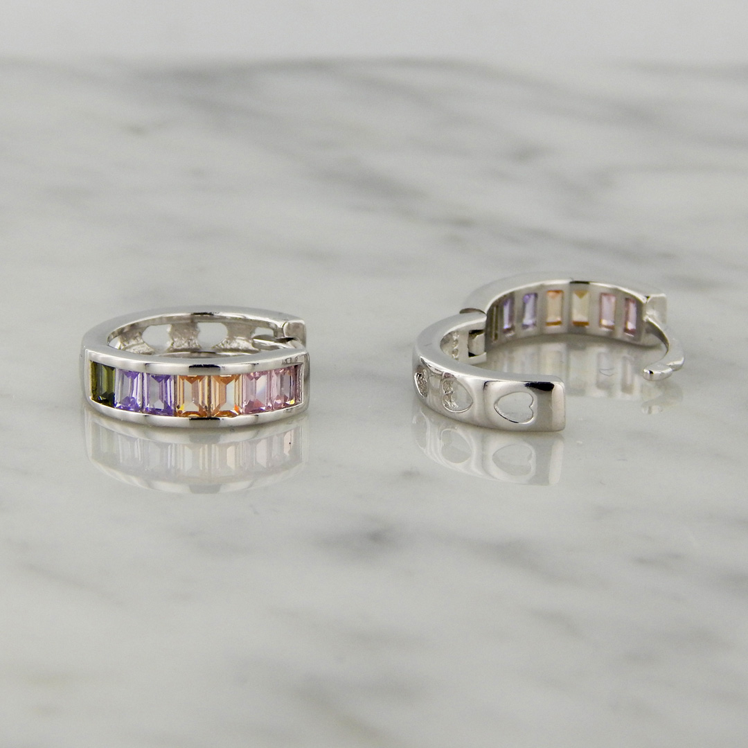 Aros Plata Cubic Colores - Imagen 2