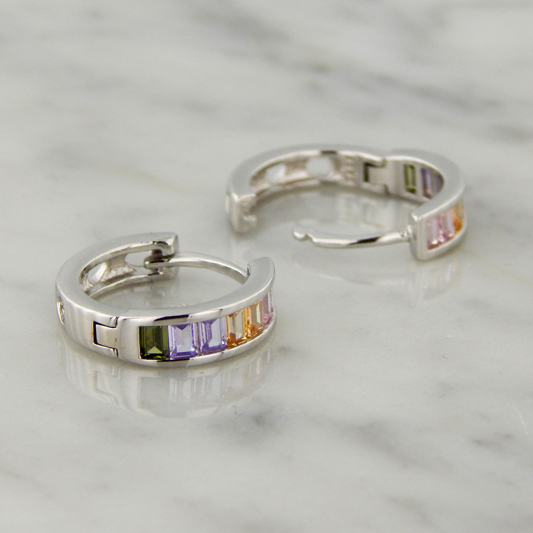Aros Plata Cubic Colores - Imagen 3