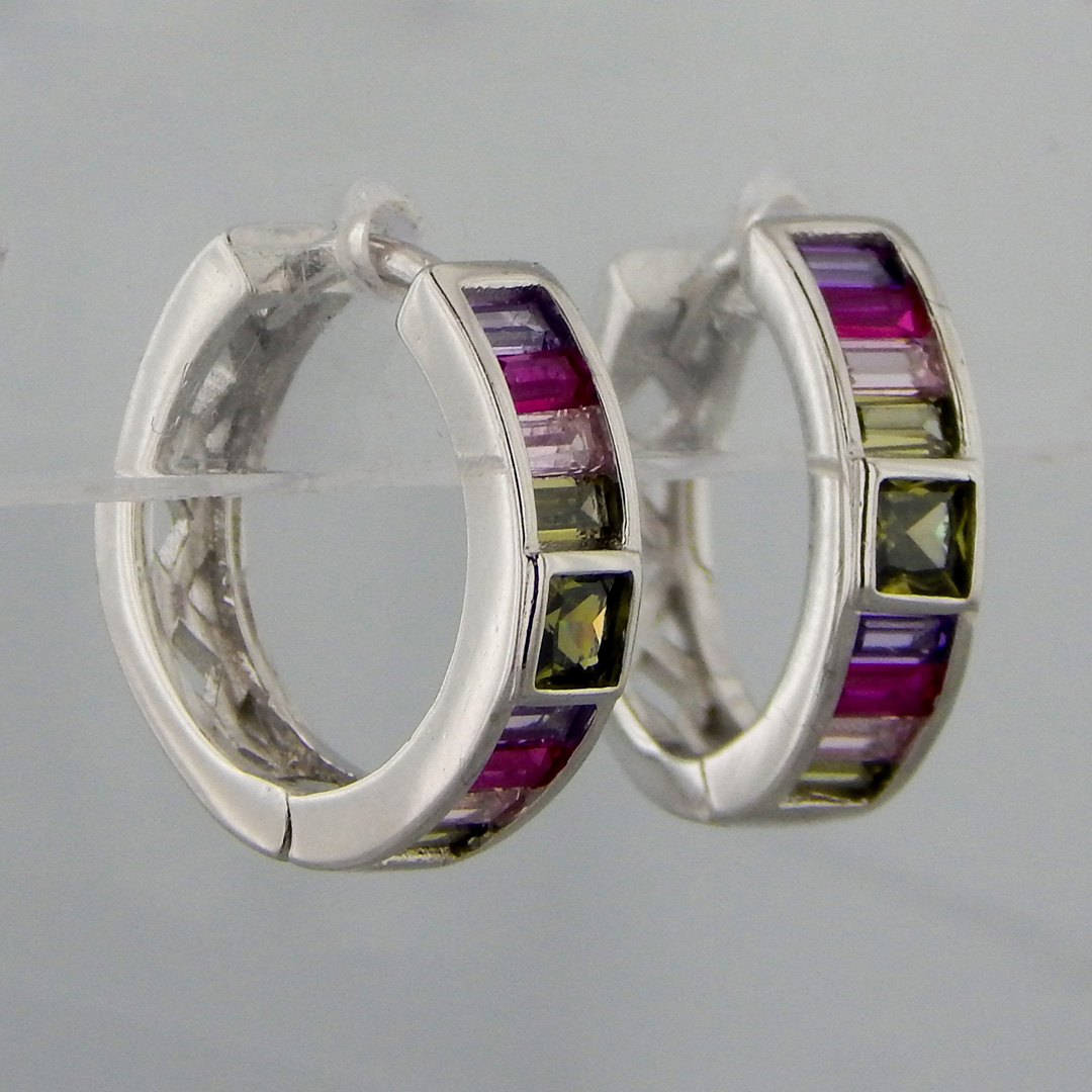 Aros Plata Cubic Colores