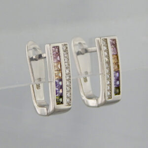 Aros Plata Cubic Transparentes y Colores