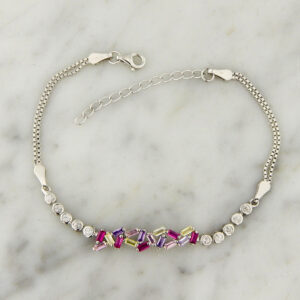 Pulsera Plata Cubic Color
