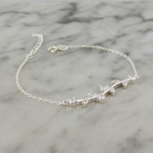 Pulsera Plata Cubic Laurel