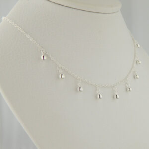 Collar Acero Blanco Bolitas