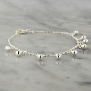 Pulsera Acero Blanco Bolitas