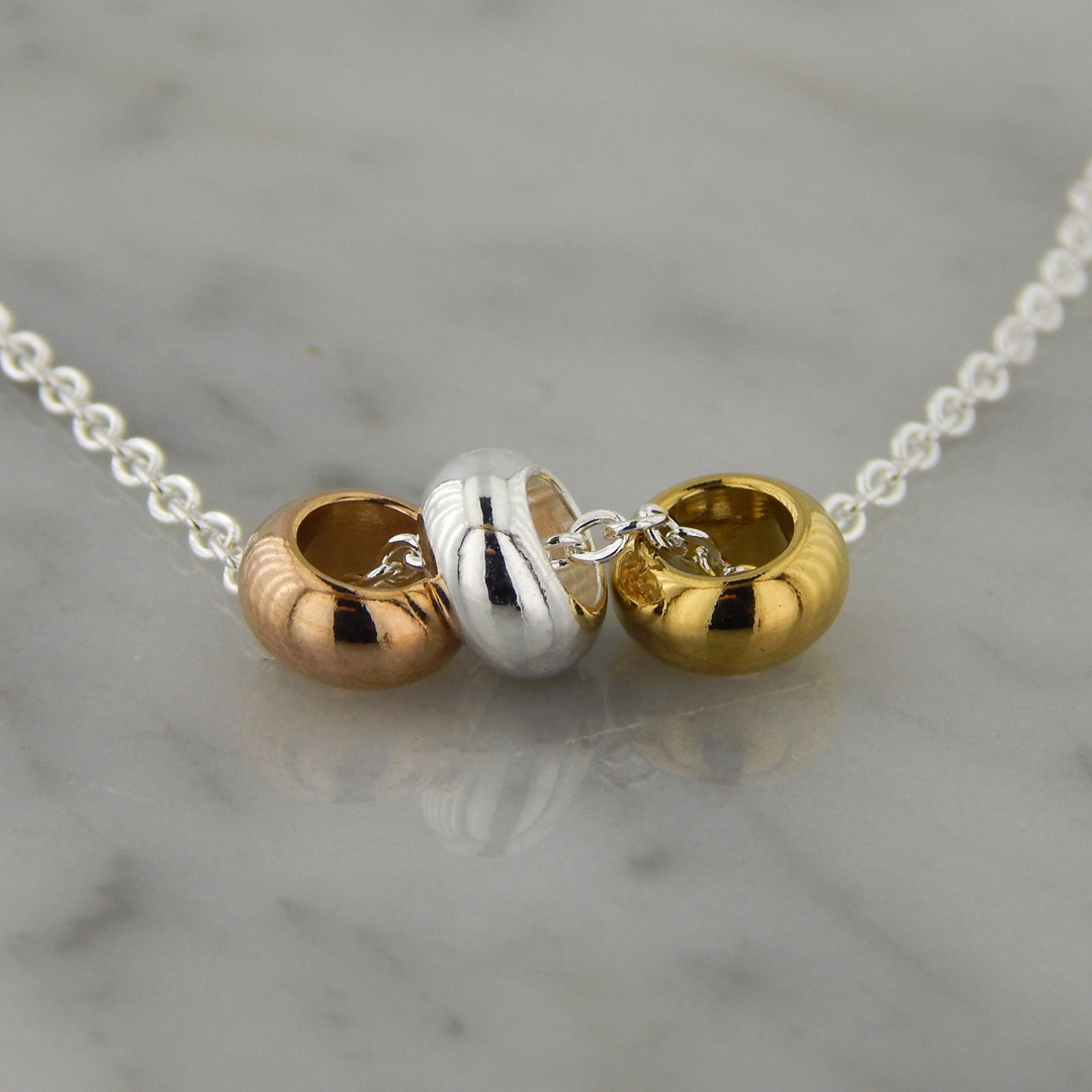 Collar Acero Blanco Donas 3 Colores