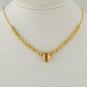 Collar Acero Dorado Estrella Bolitas