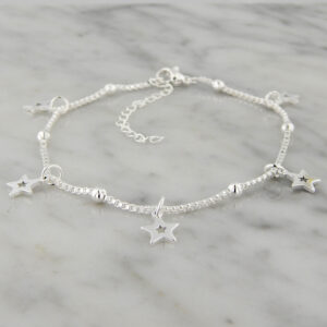 Pulsera Acero Blanco Estrellas