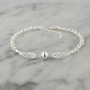 Pulsera Acero Blanco Alitas Bolita