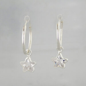 Aros Argolla Plata Cubic Estrella