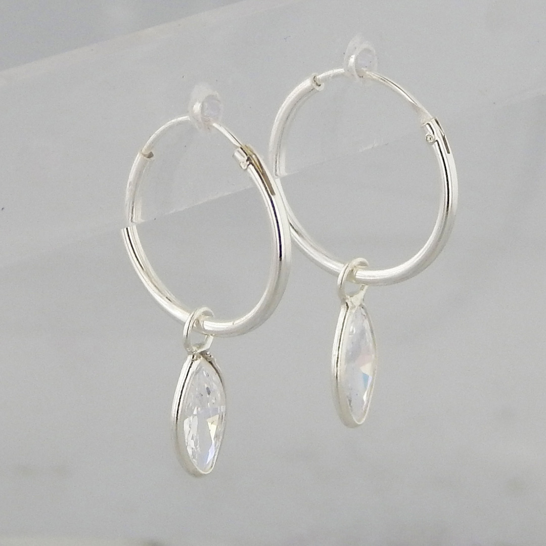 Aros Argolla Plata Cubic Óvalo - Imagen 2