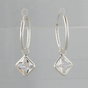 Aros Argolla Plata Cubic Rombo