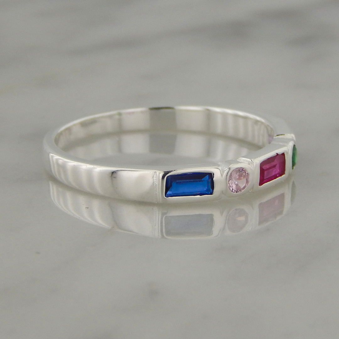 Anillo Plata Cubic Colores - Imagen 4