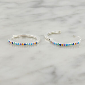 Aros Plata Argolla Cubics Colores