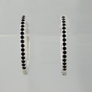 Aros Plata Argolla Cubics Negros