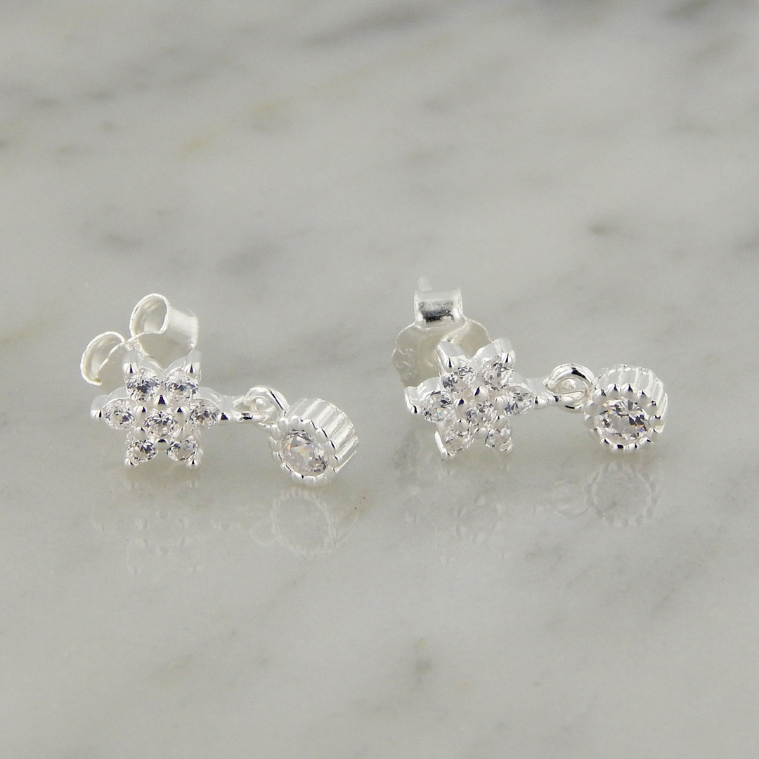 Aros Plata Cubic Estrella Micropavé - Imagen 3