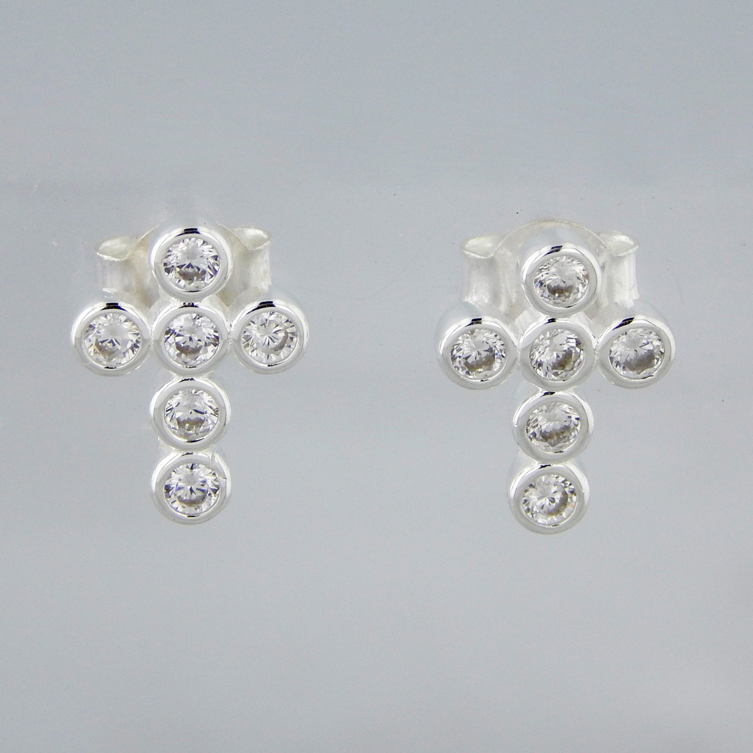 Aros Plata Cubic Cruz