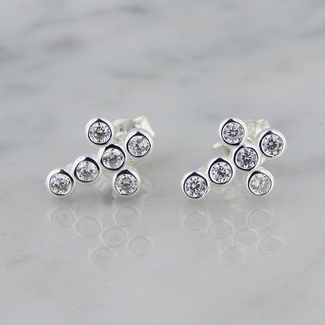 Aros Plata Cubic Cruz - Imagen 3