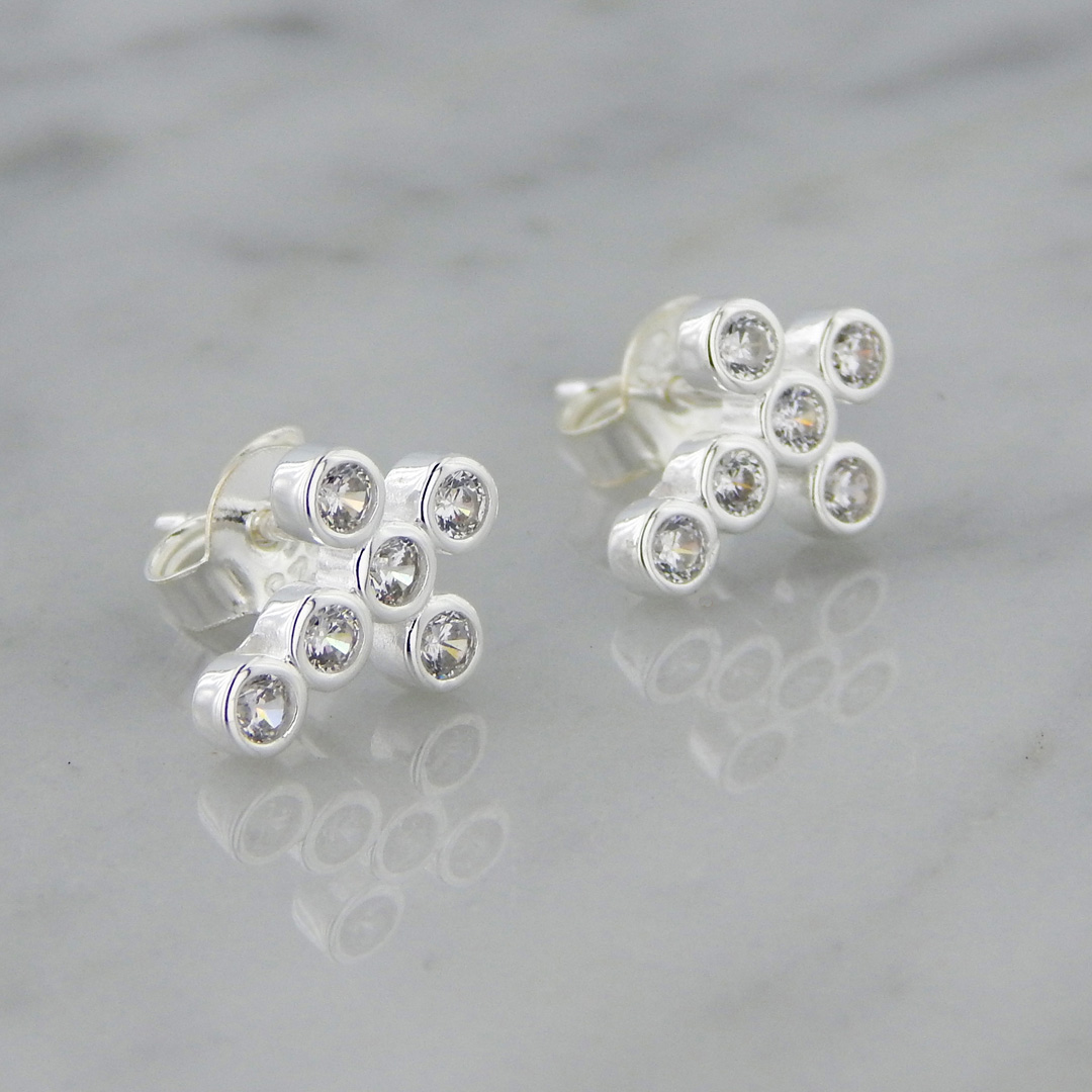 Aros Plata Cubic Cruz - Imagen 5