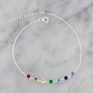 Pulsera Plata Cubics Colores