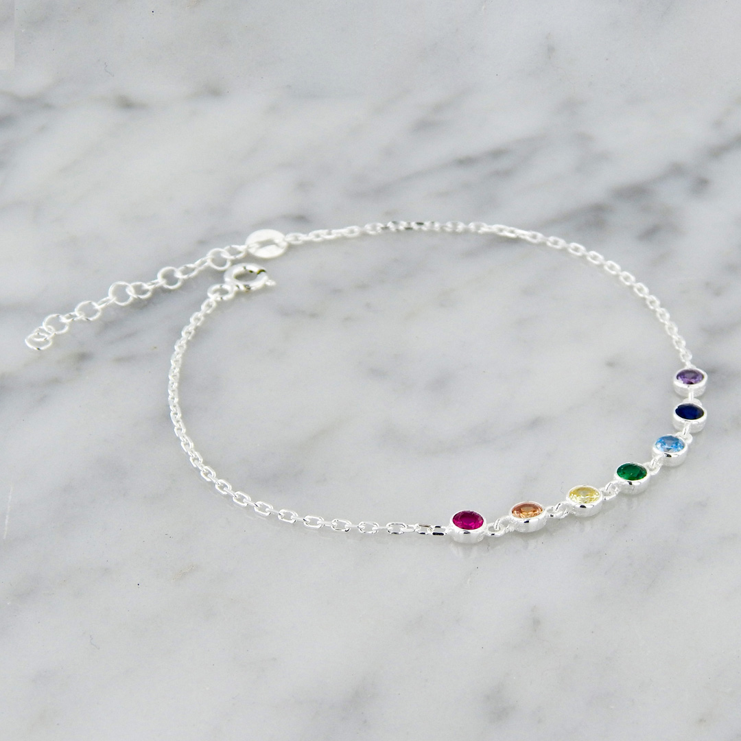 Pulsera Plata Cubics Colores - Imagen 2
