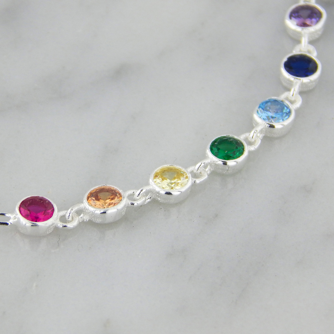 Pulsera Plata Cubics Colores - Imagen 4
