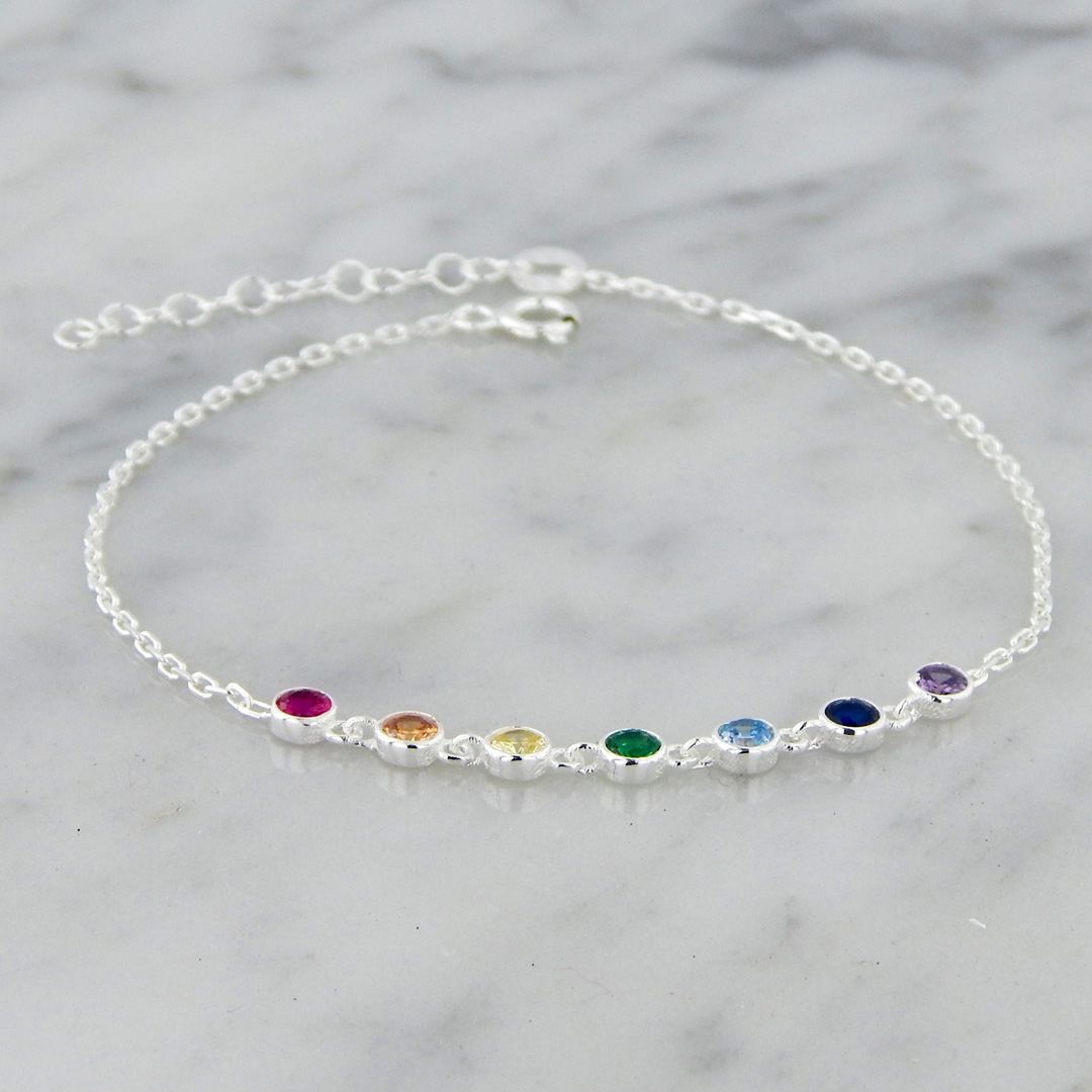 Pulsera Plata Cubics Colores - Imagen 5