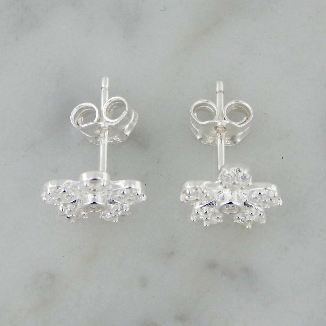 Aros Plata Flor Cubic Micropavé - Imagen 4