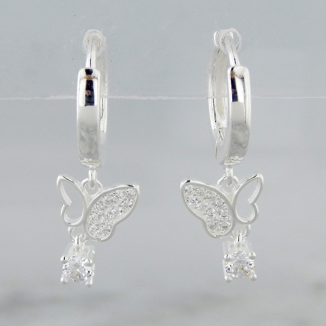 Aros Plata Cubic Mariposa - Imagen 2