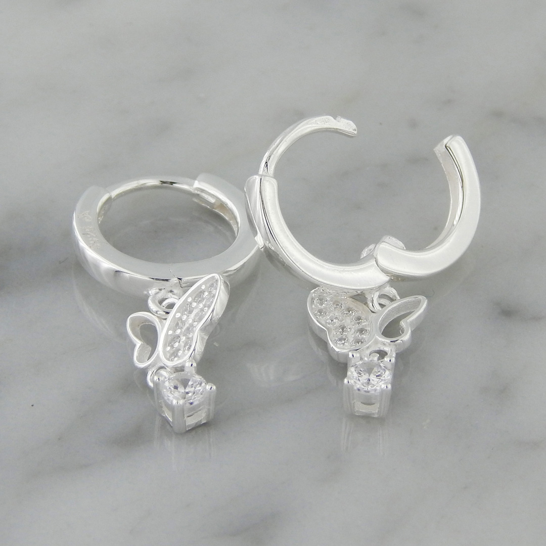 Aros Plata Cubic Mariposa - Imagen 4