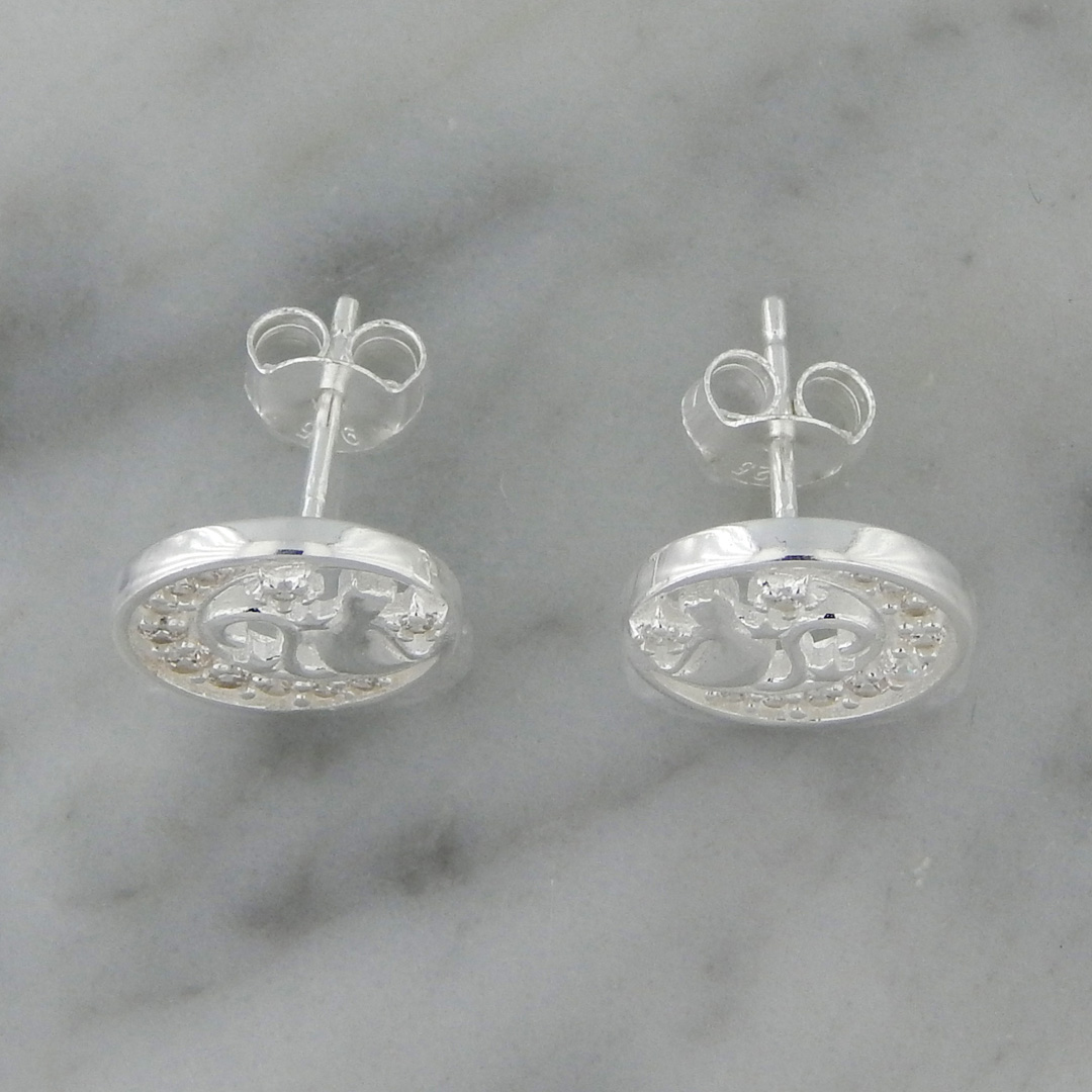 Aros Plata Cubic Gato Luna - Imagen 5