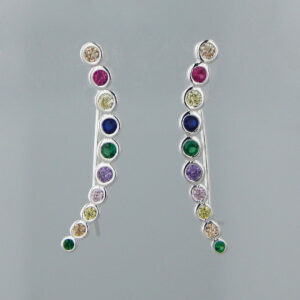 Aros Trepadores Plata Cubic Susanitos Colores