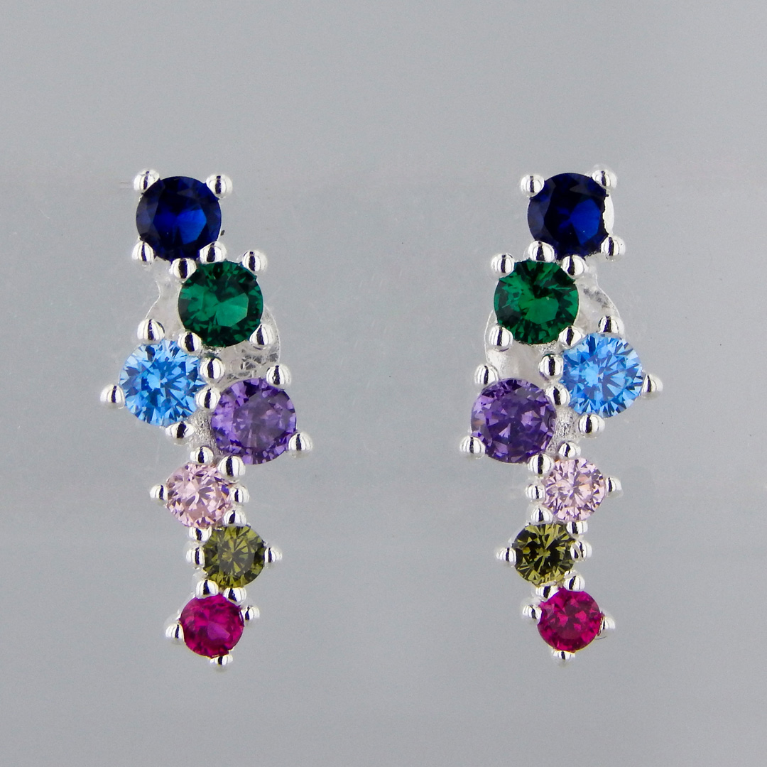Aros Plata Cubic Colores