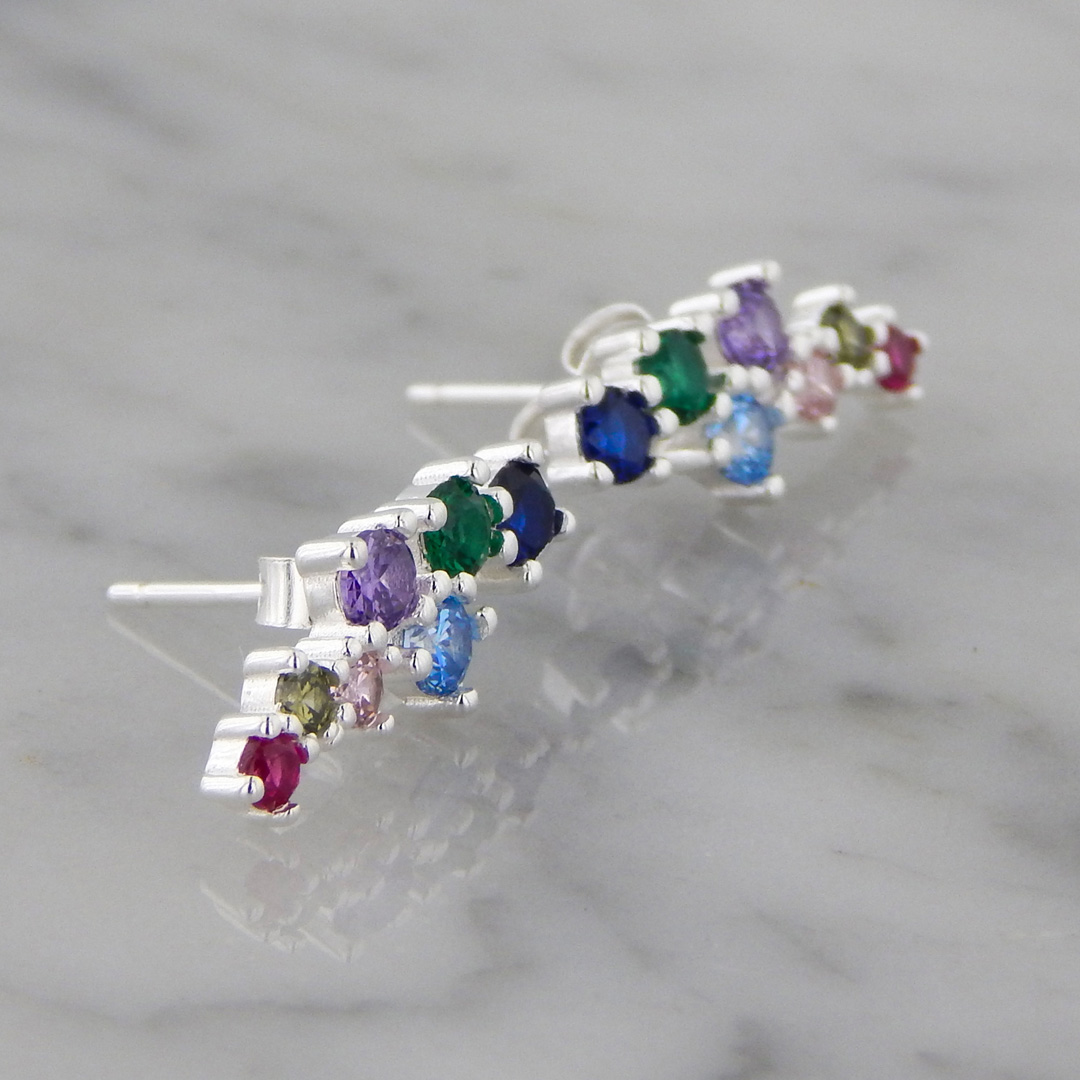 Aros Plata Cubic Colores - Imagen 5