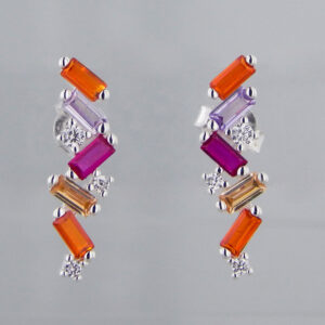 Aros Plata Cubic Colores