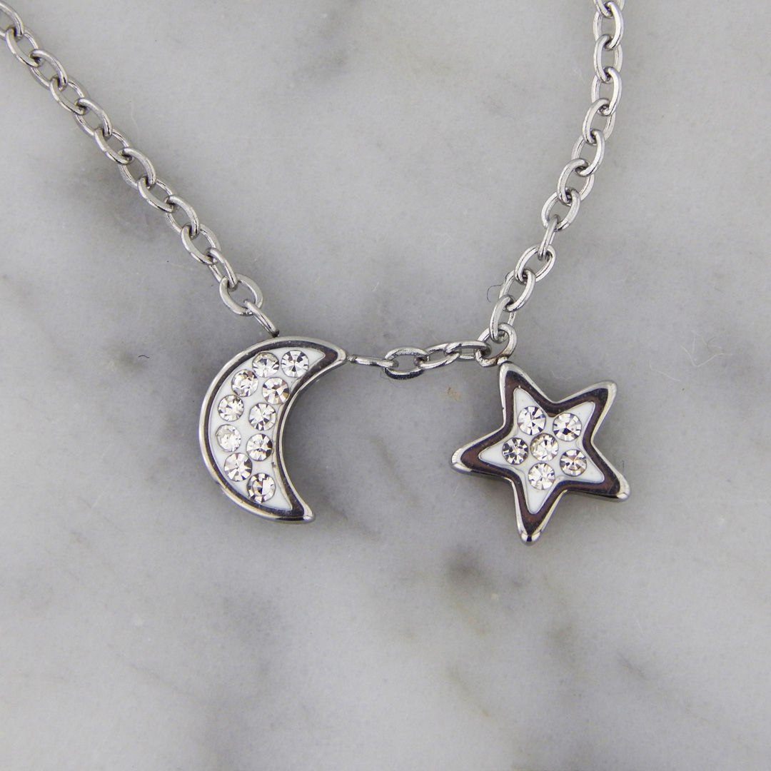 Collar Acero Strass Luna Estrellas - Imagen 4